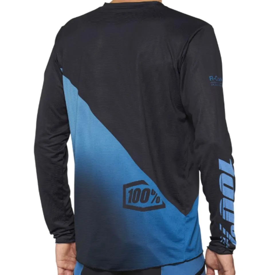 100% R-Core-X Long Sleeve 2022 Race Jersey - Black/Slate Blue