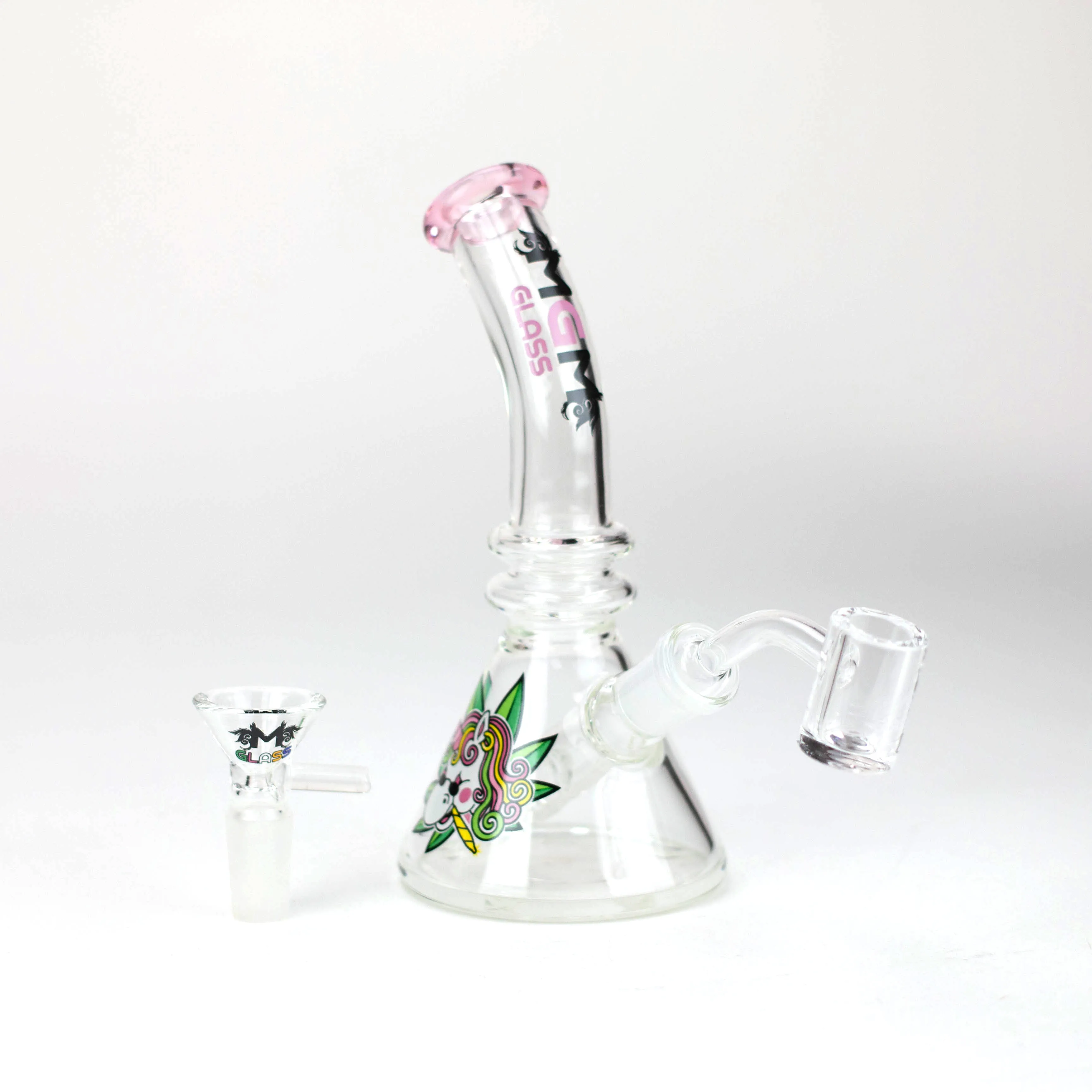 6.3" MGM Glass Beaker Bong Graphic