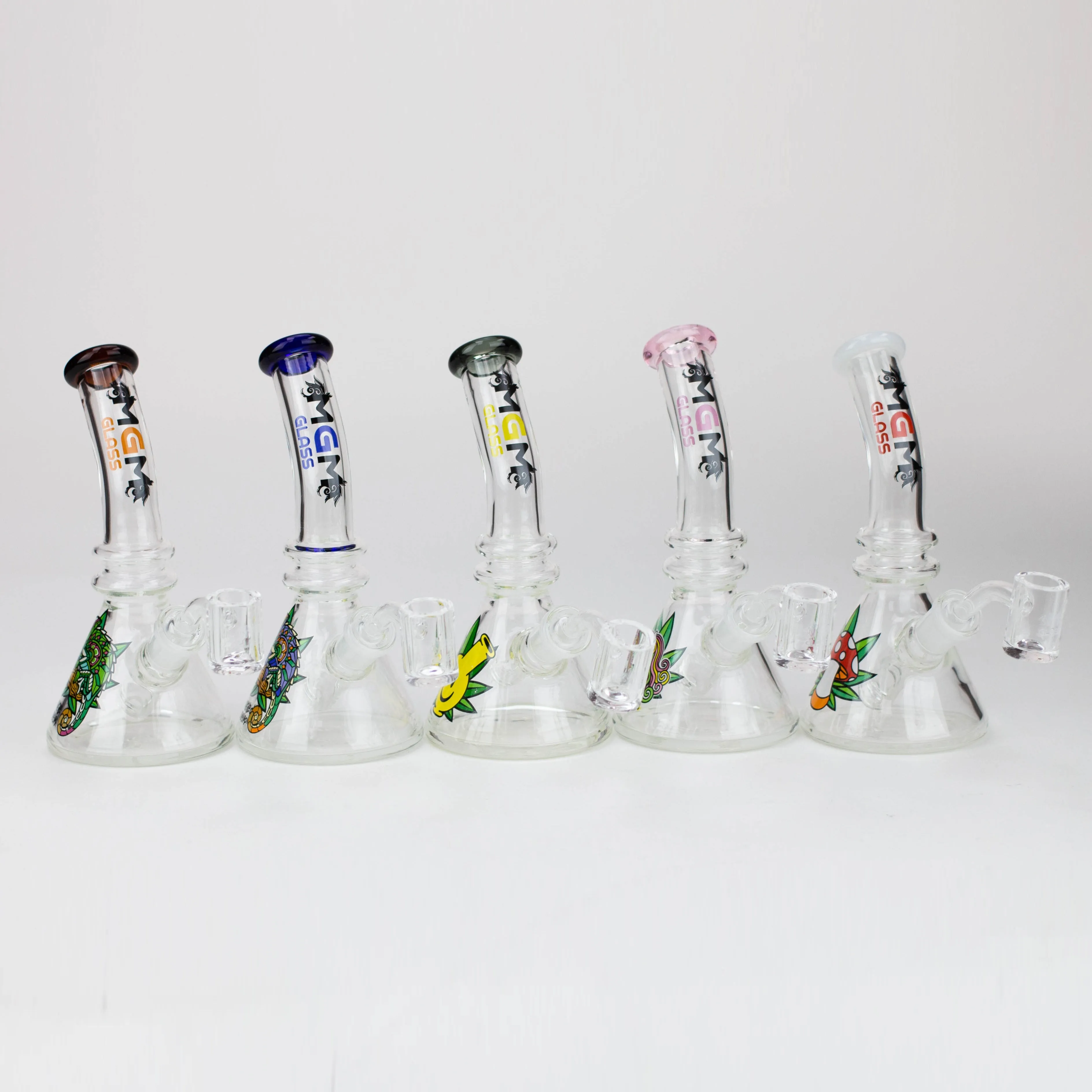 6.3" MGM Glass Beaker Bong Graphic