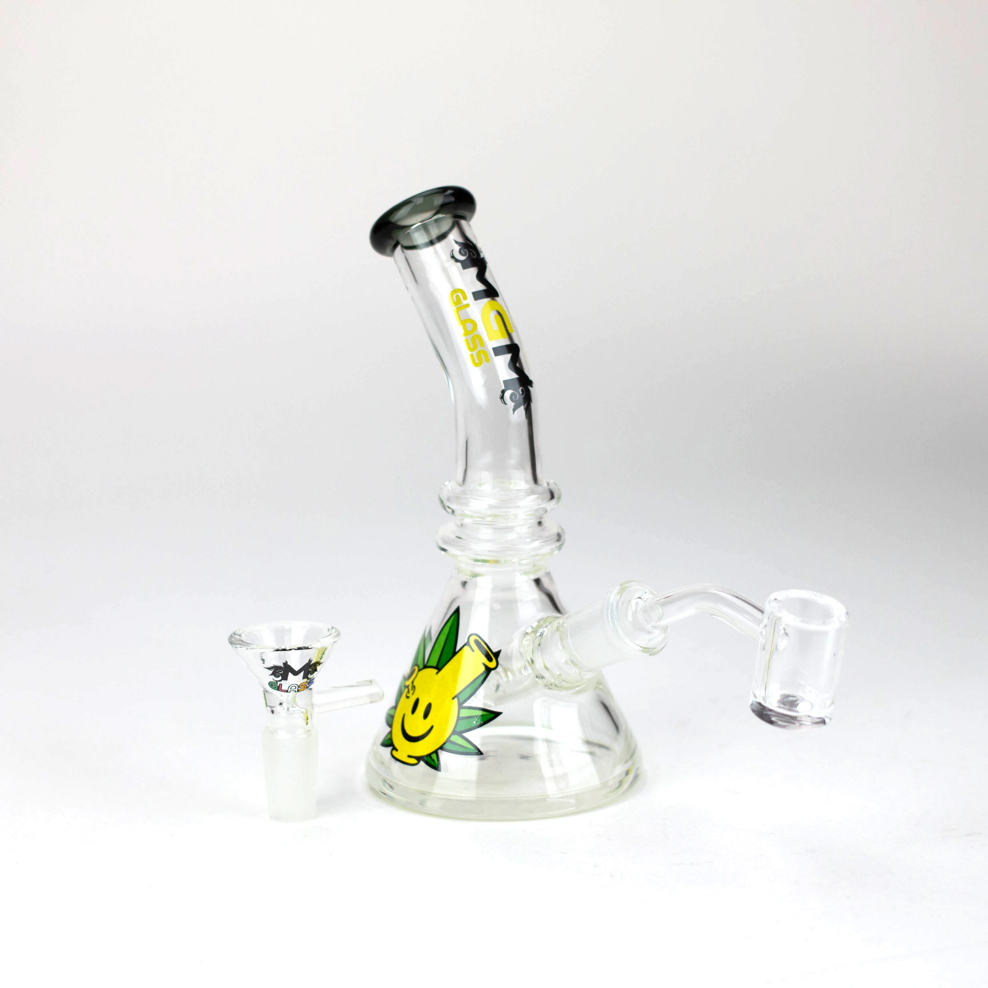 6.3" MGM Glass Beaker Bong Graphic