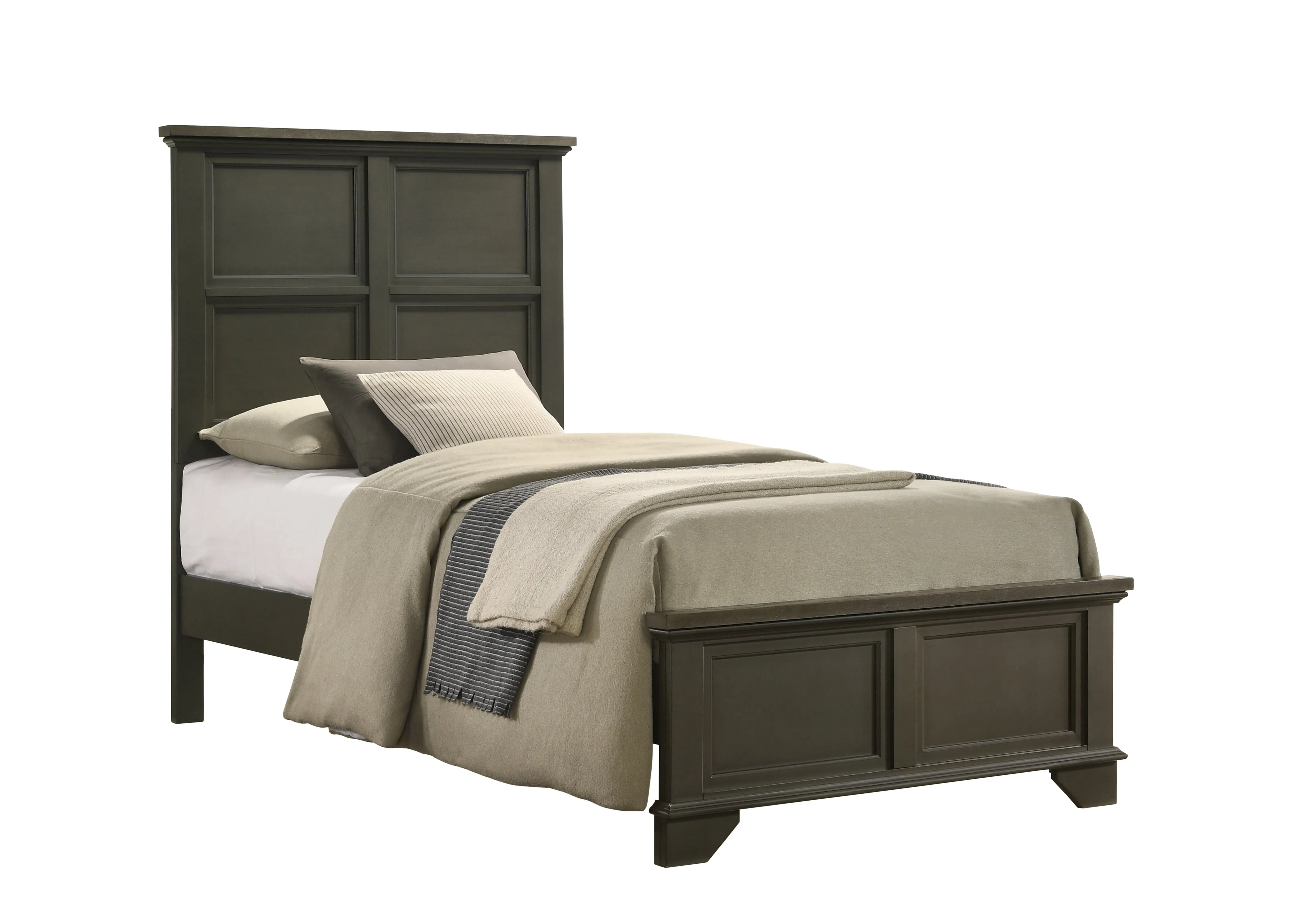 Abigail 3-Piece Twin Bed - Grey