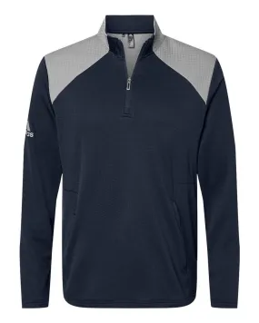 adidas - Men's Textured Mixed Media Quarter-Zip Pullover