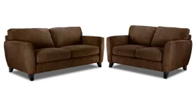 Alyssa Sofa & Loveseat Set- Latte