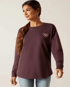 Ariat Women's Clove Brown Logo Long Sleeve Tee 10047407