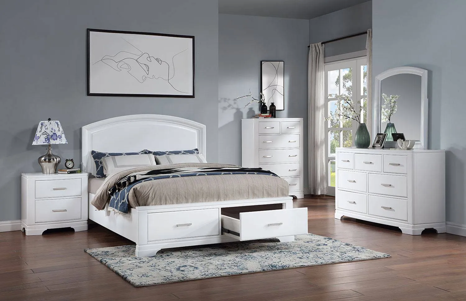 Arista 6-Drawer Chest - White