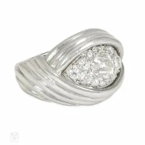 Art Deco French turban style diamond ring