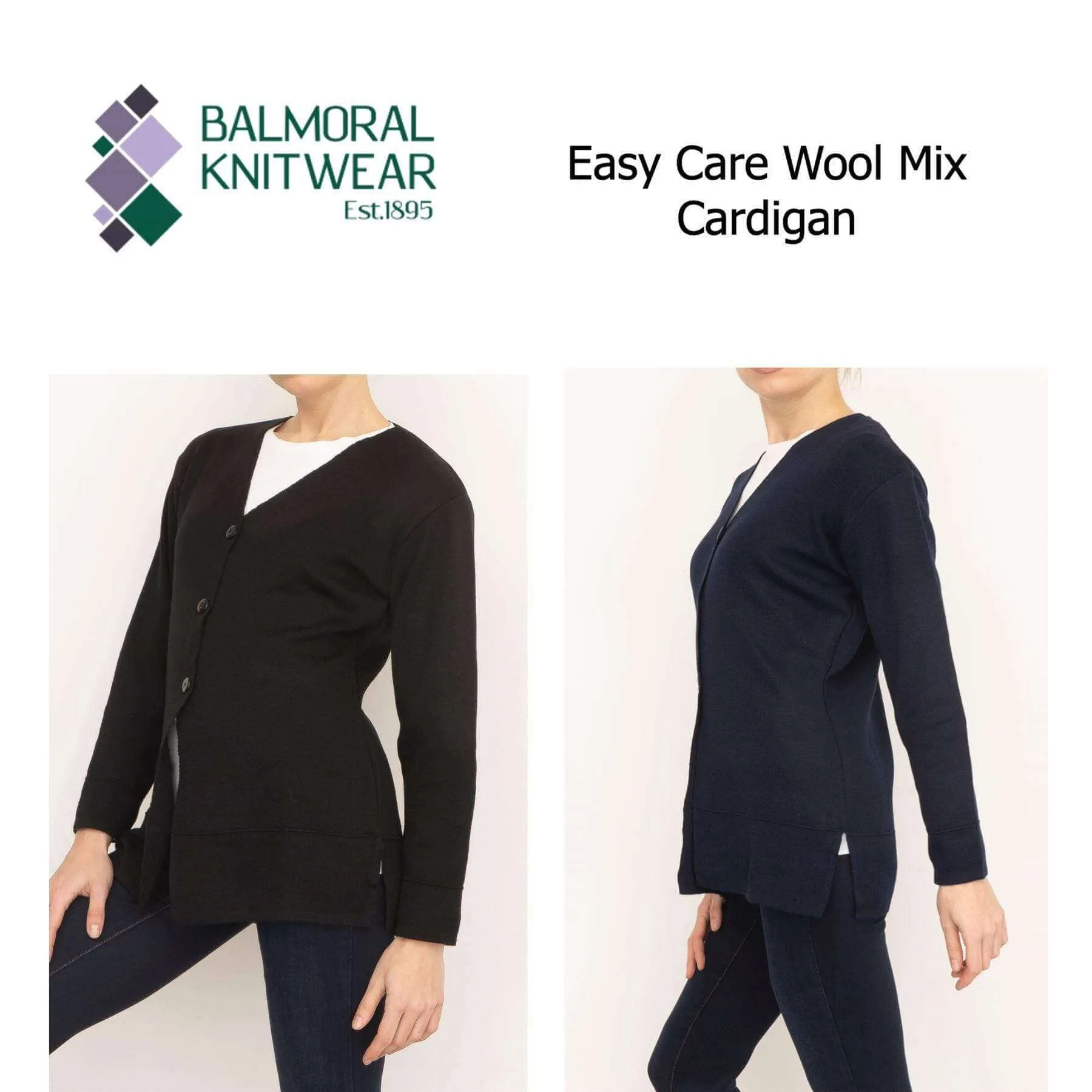 Balmoral Women V-Neck Wool Blend Button-Up Cardigan