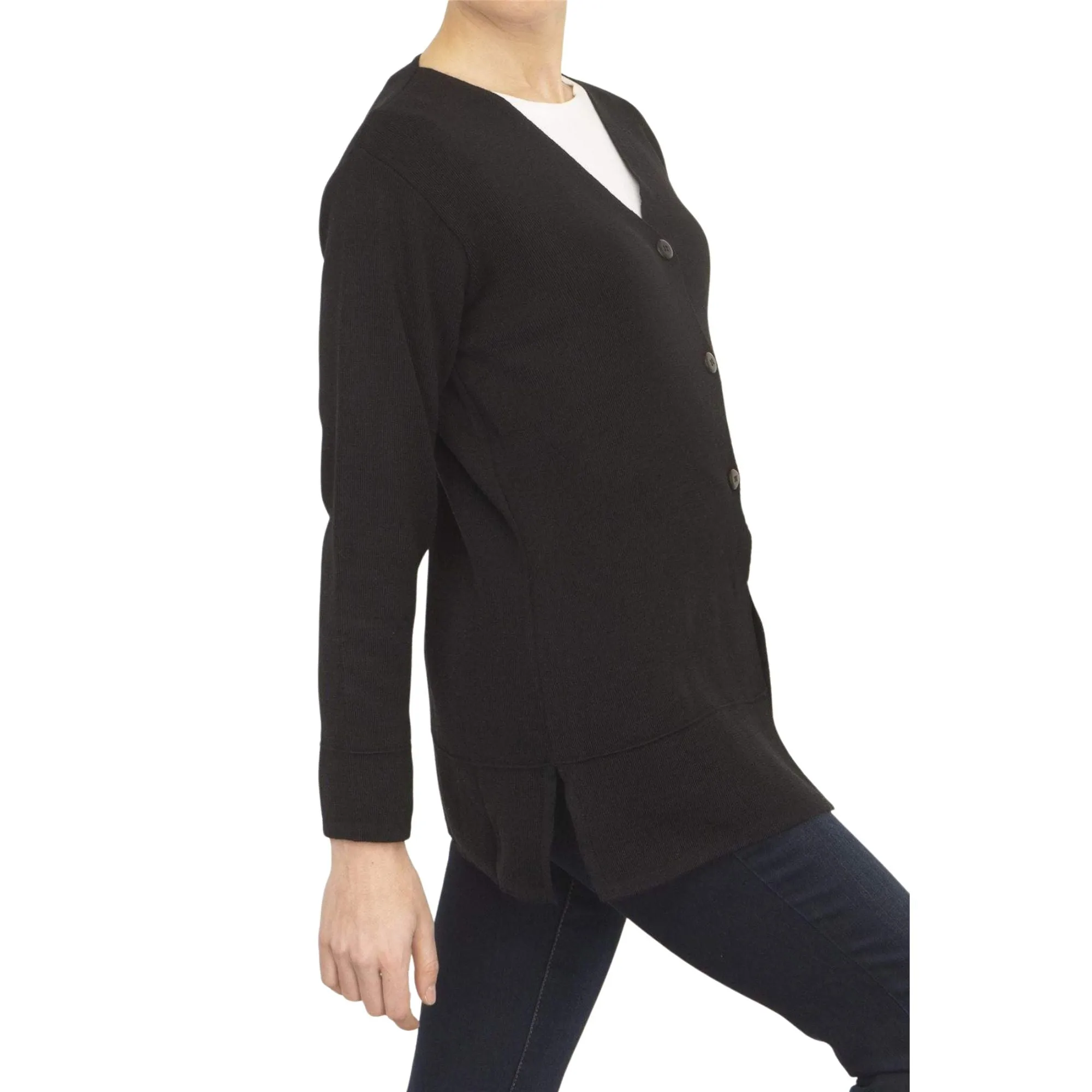 Balmoral Women V-Neck Wool Blend Button-Up Cardigan