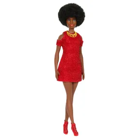 Barbie Fashionista Boneca Vestido Vermelho Brilhante