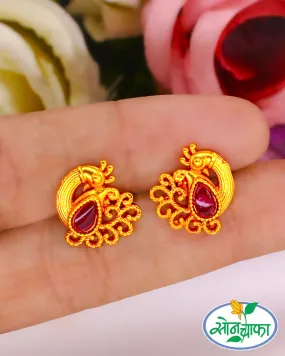 BEAUTIFUL PEACOCK MATTE EARRINGS