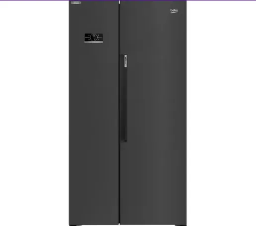 BEKO Pro HarvestFresh American-Style Fridge Freezer - Black Steel | ASL1442VPZ