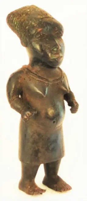 Benin Court Dwarf Bronze Statue