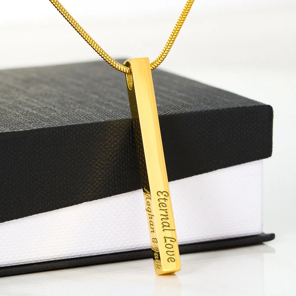 Best Valentine Day Gifts For Her Custom 4 Sided Stick Bar Necklace