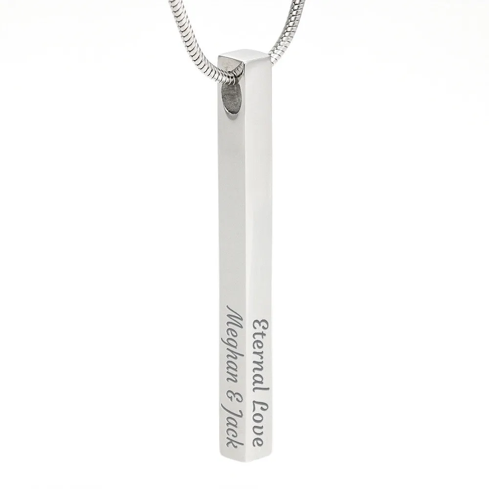 Best Valentine Day Gifts For Her Custom 4 Sided Stick Bar Necklace