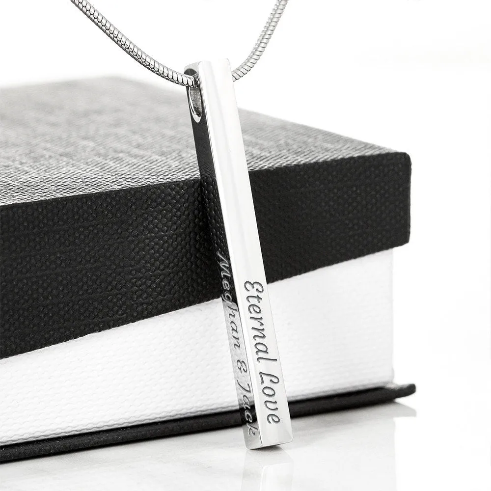 Best Valentine Day Gifts For Her Custom 4 Sided Stick Bar Necklace