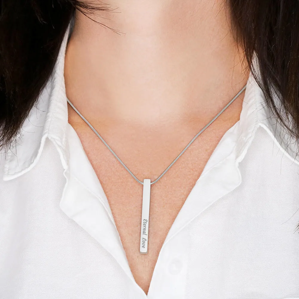 Best Valentine Day Gifts For Her Custom 4 Sided Stick Bar Necklace