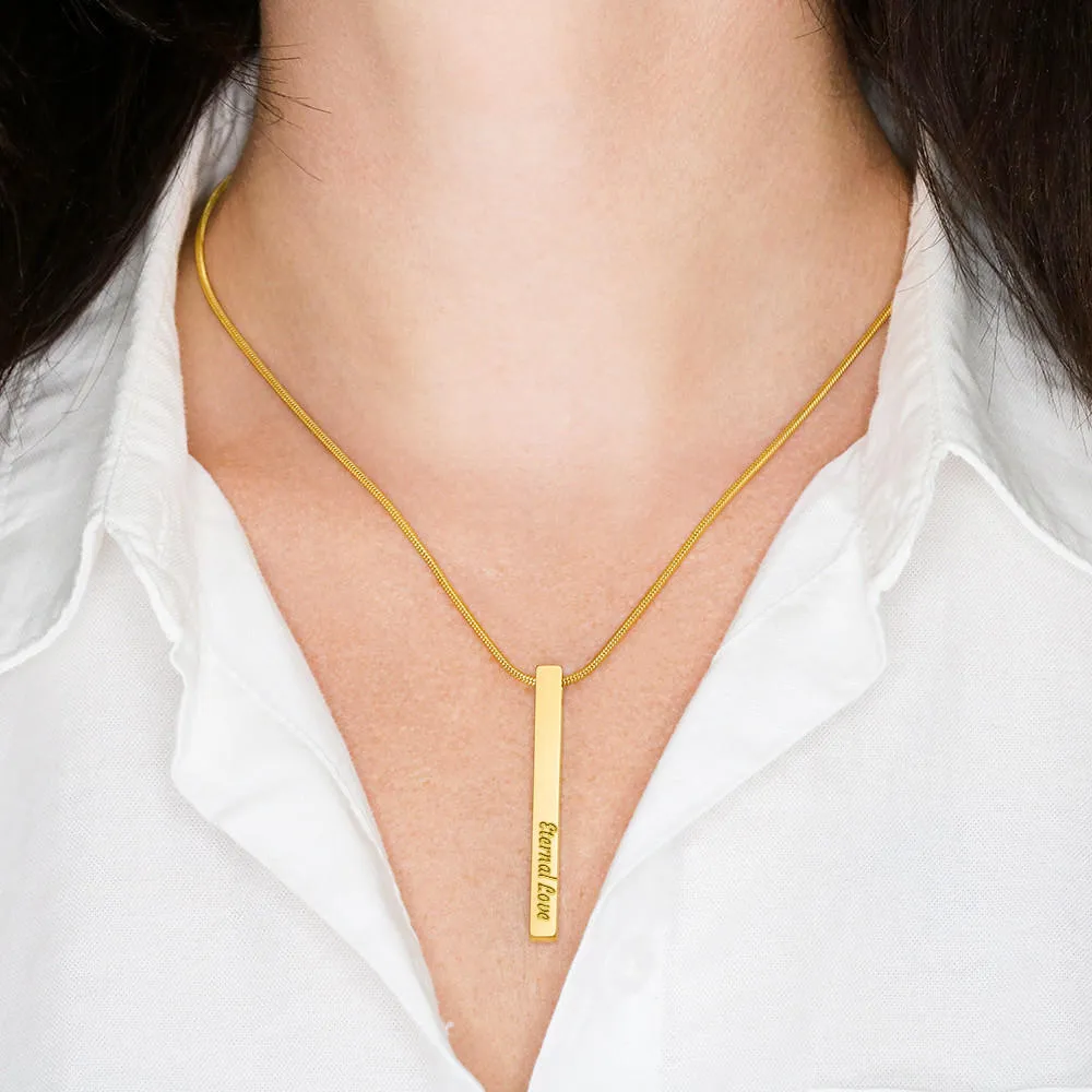 Best Valentine Day Gifts For Her Custom 4 Sided Stick Bar Necklace