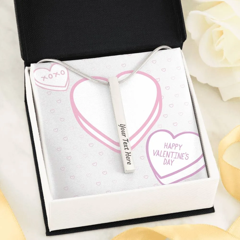 Best Valentine Day Gifts For Her Custom 4 Sided Stick Bar Necklace