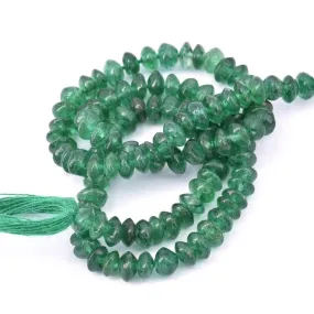 Bicone button bead dark green Aventurine 5x3mm (1 Strand-33cm)