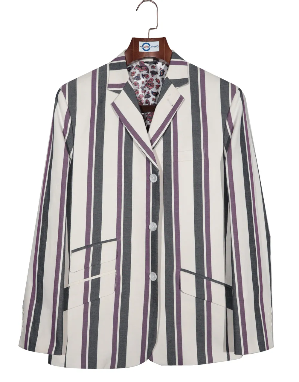 Boating Blazer - Purple and Black Striped Blazer