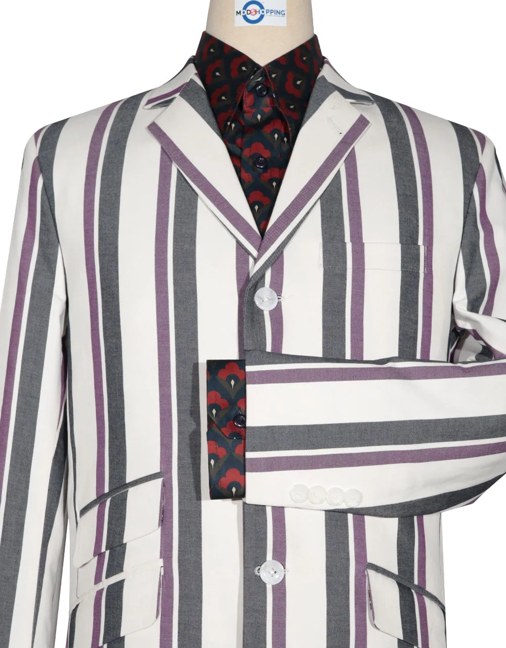 Boating Blazer - Purple and Black Striped Blazer