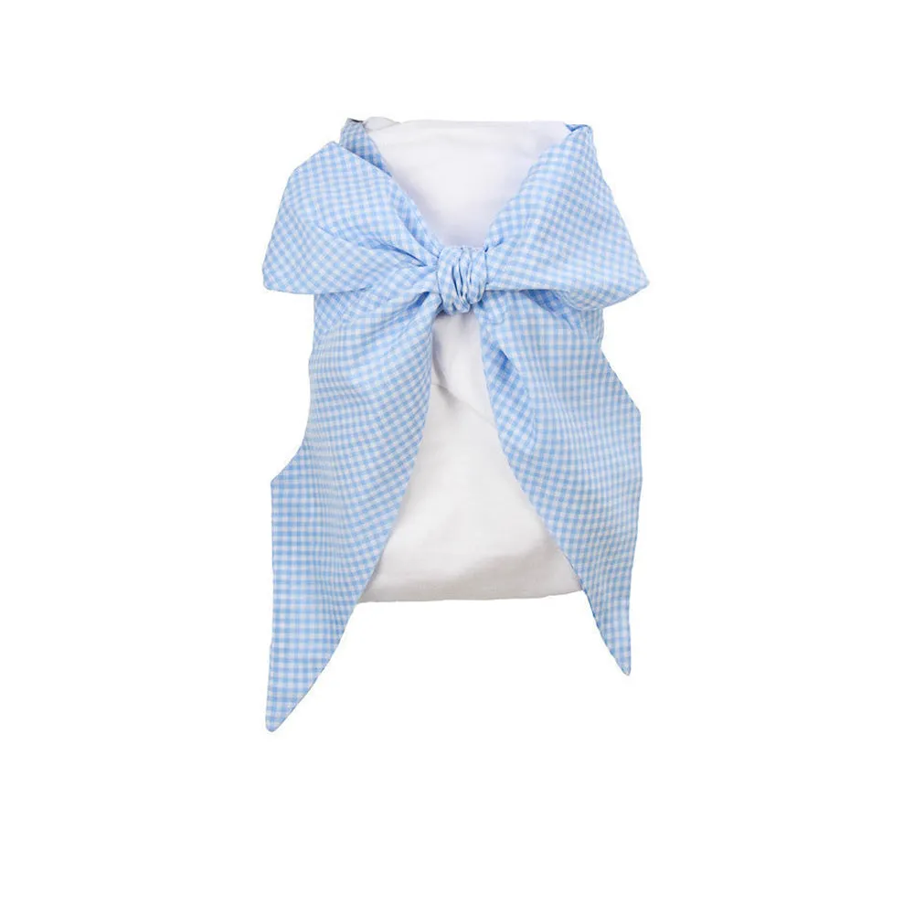 Bow Swaddle ® - Blue Gasparilla Gingham