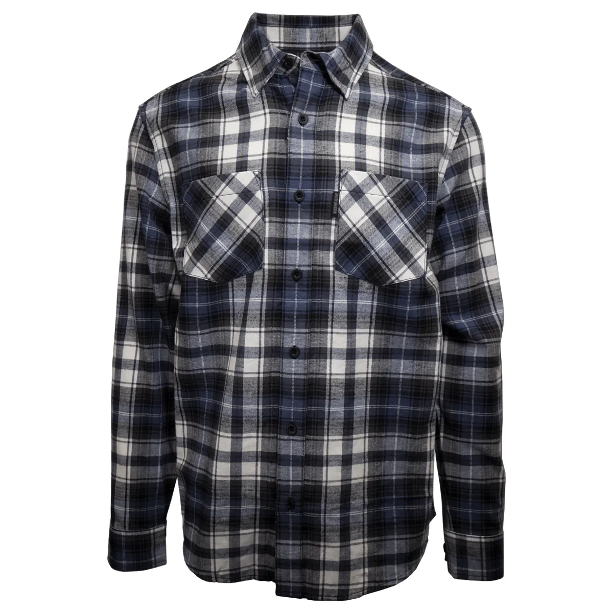 Branded  Men's Blue White Black Plaid L/S Woven Shirt (S02)