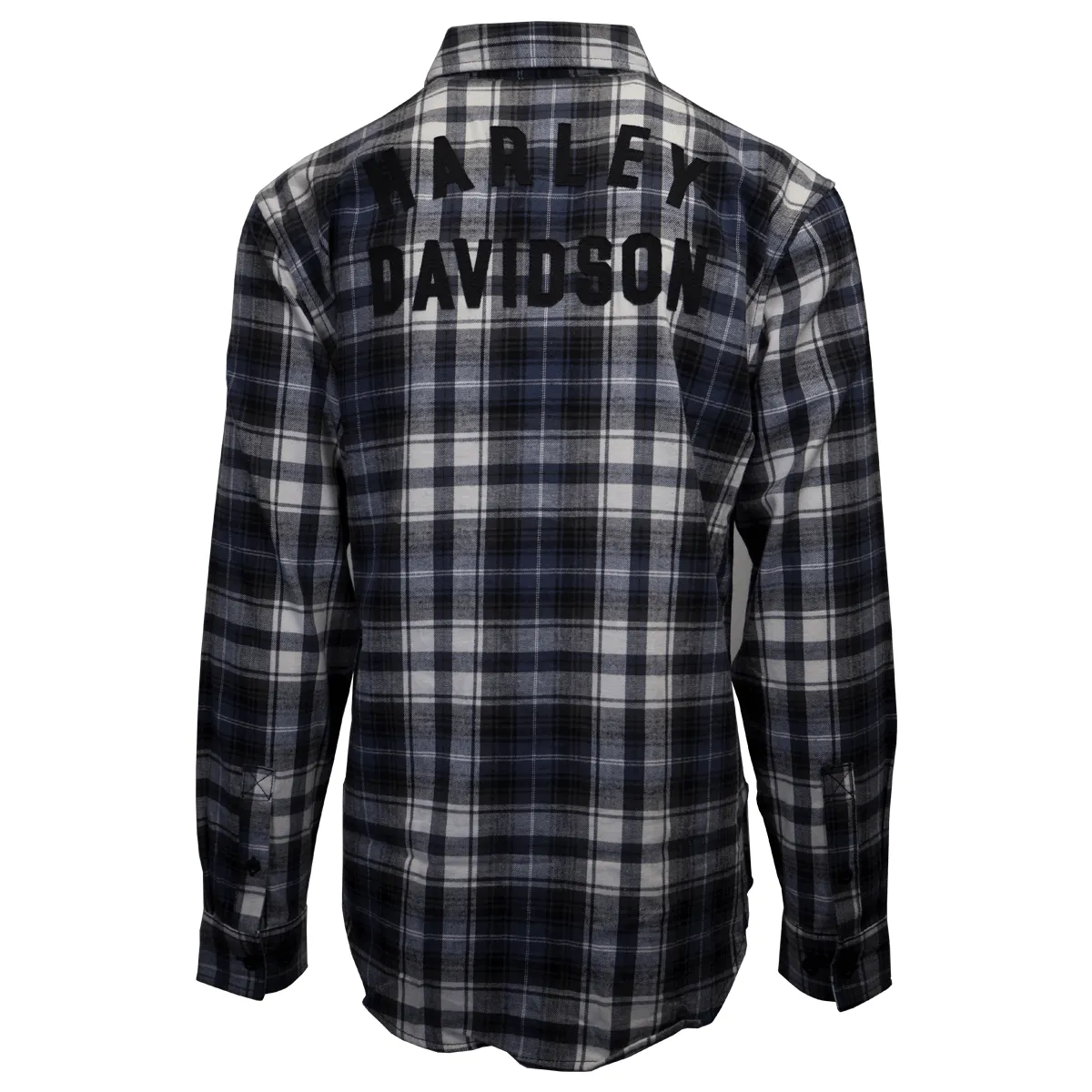 Branded  Men's Blue White Black Plaid L/S Woven Shirt (S02)