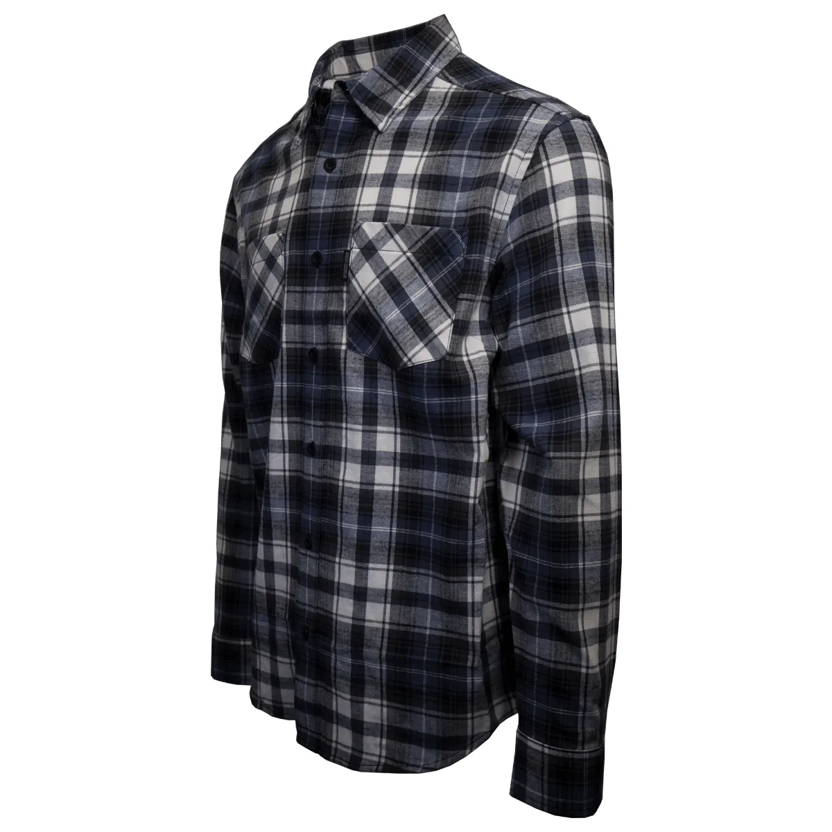 Branded  Men's Blue White Black Plaid L/S Woven Shirt (S02)