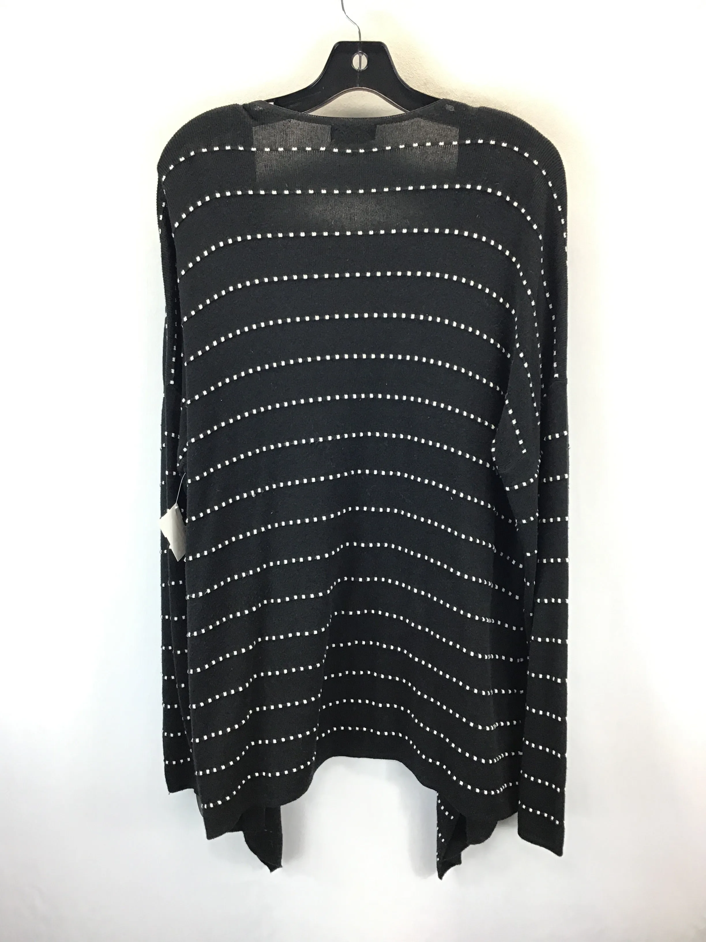 Cardigan By Basic Editions In Black & White, Size: Xl