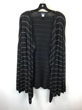 Cardigan By Basic Editions In Black & White, Size: Xl