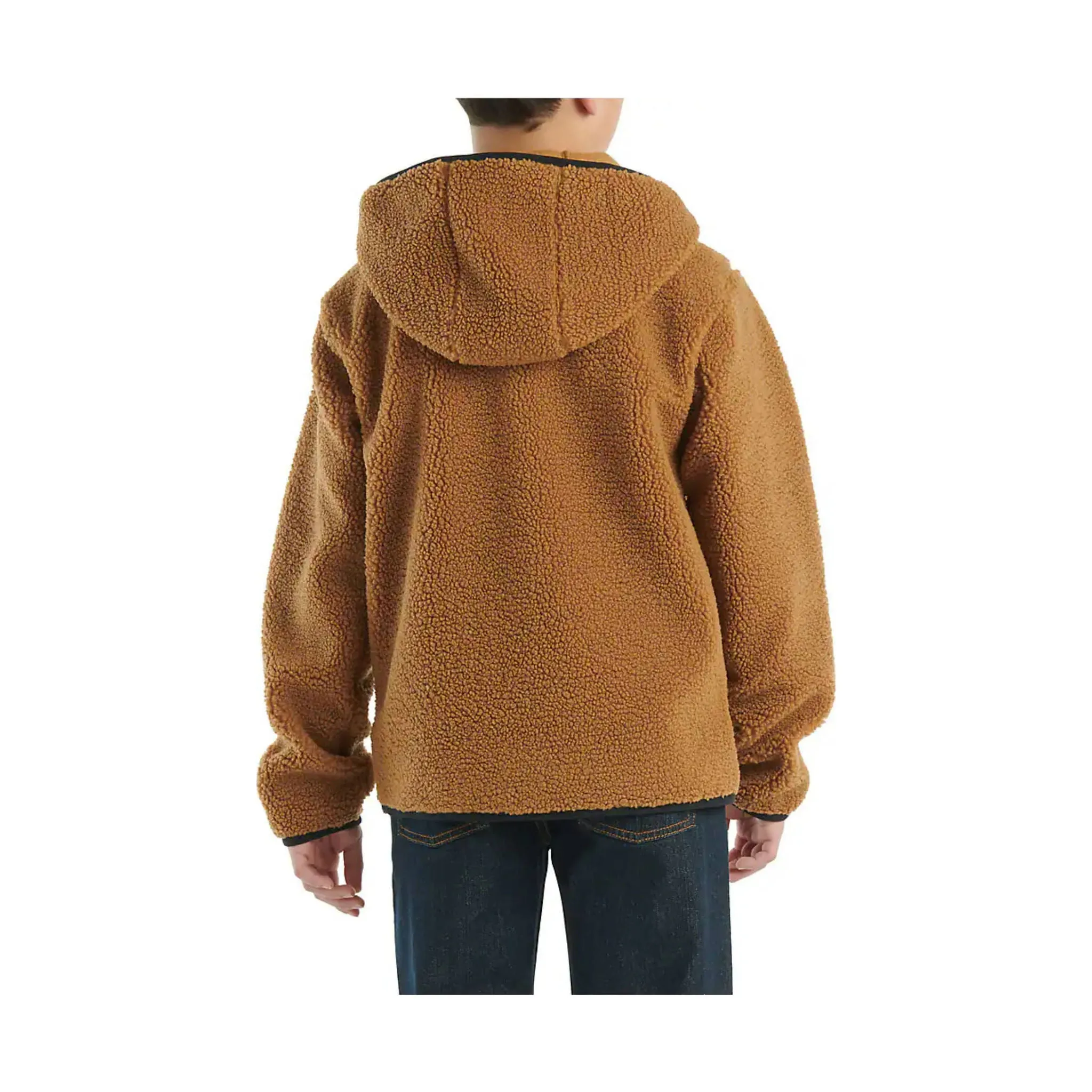 Carhartt Boys' Long Sleeve Fleece Hooded Half Zip Sweatshirt - Brown