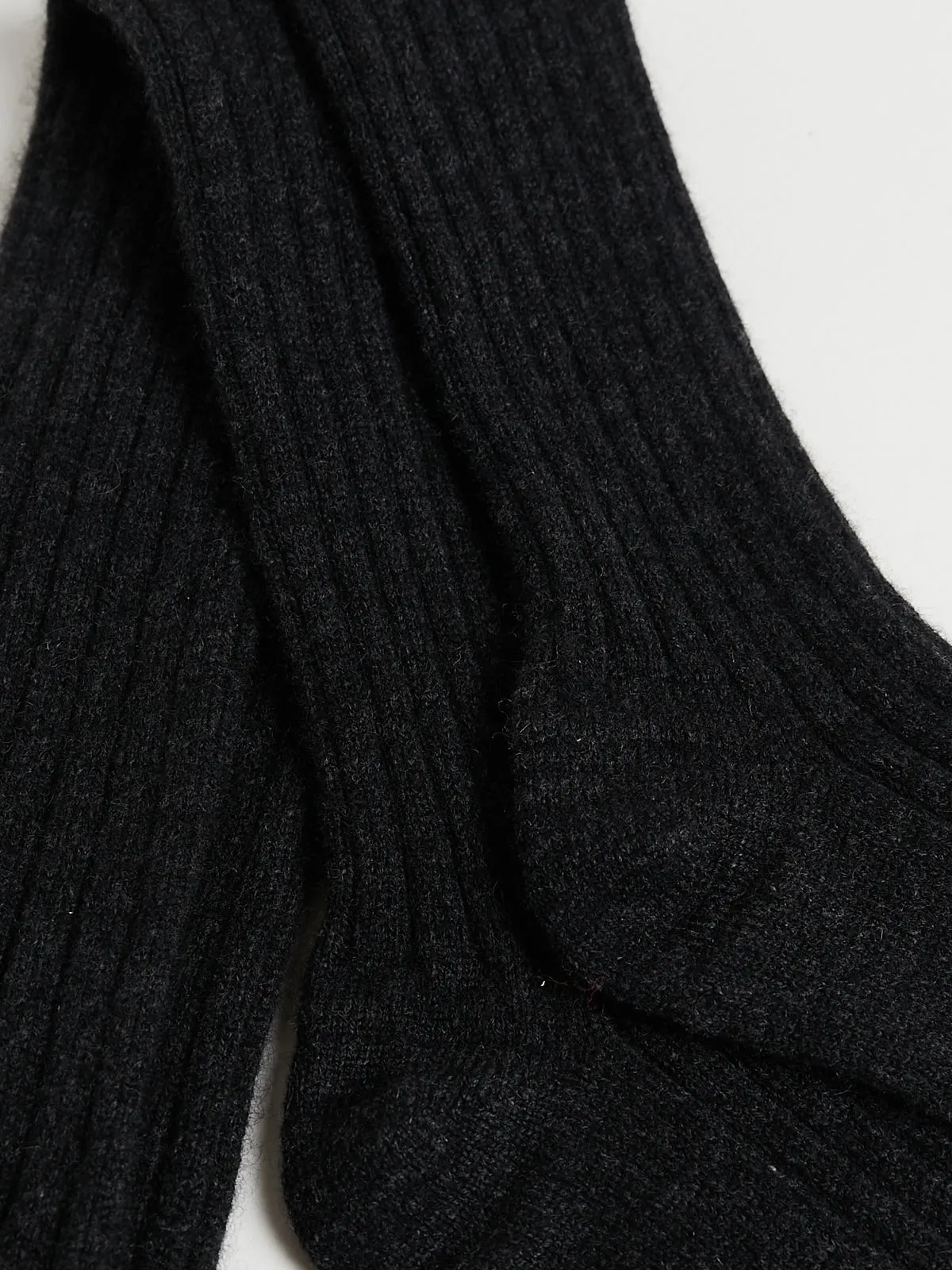 Cashmere Low Gauge Knee-High Socks in Charcoal