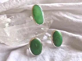 Chrysoprase Naevia Ring - Oval