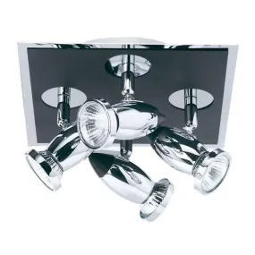 Comet 4 Light Square Chrome Adjustable Flush Spotlights