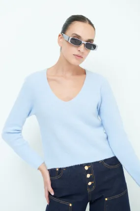 Cozy v-neck sweater with soft texture wholesale