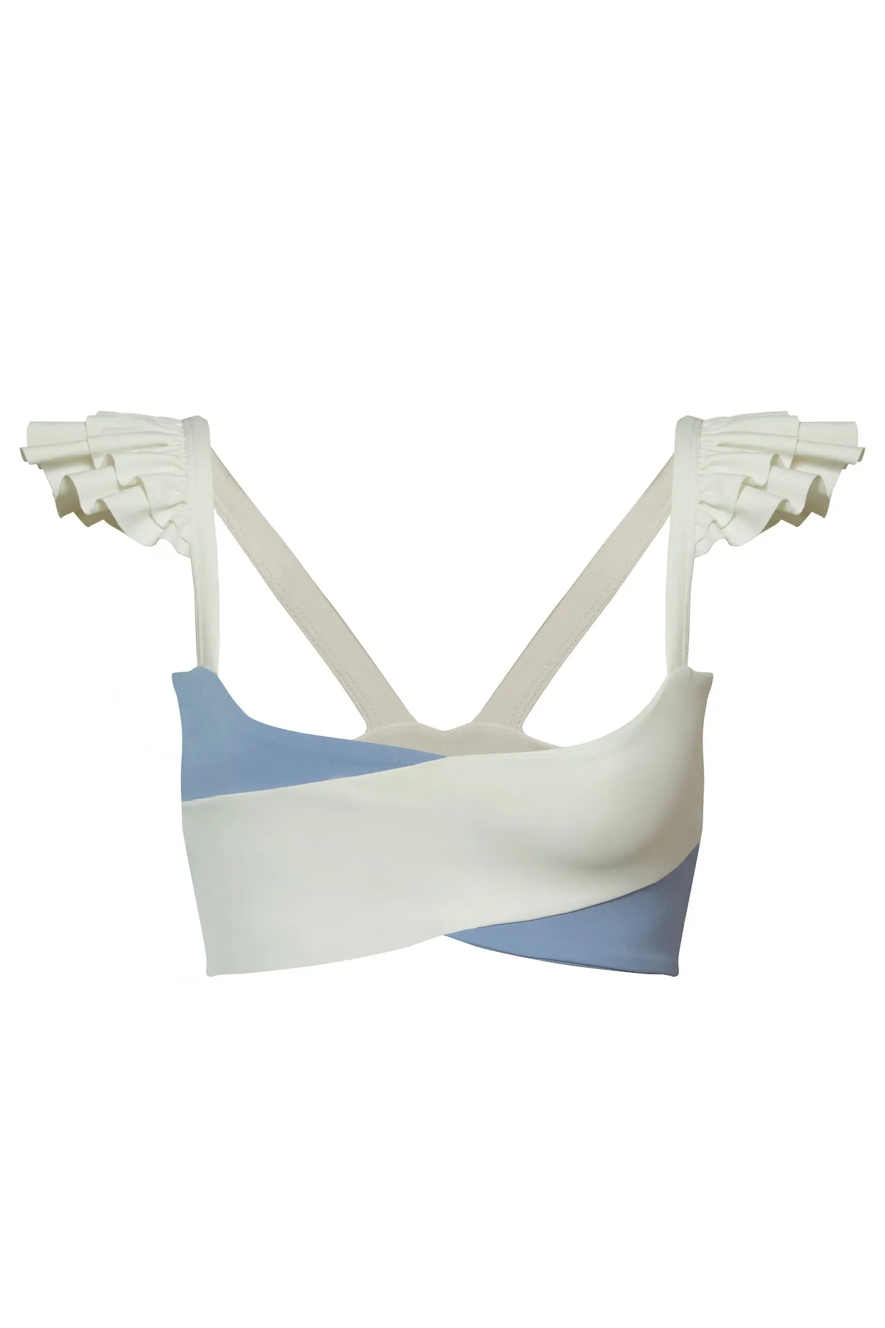 Cross Ruffle Crop Chantilly / Light Blue