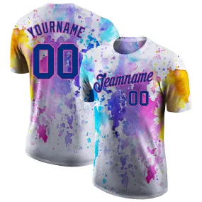 Custom 3D Pattern Design Watercolor Performance T-Shirt