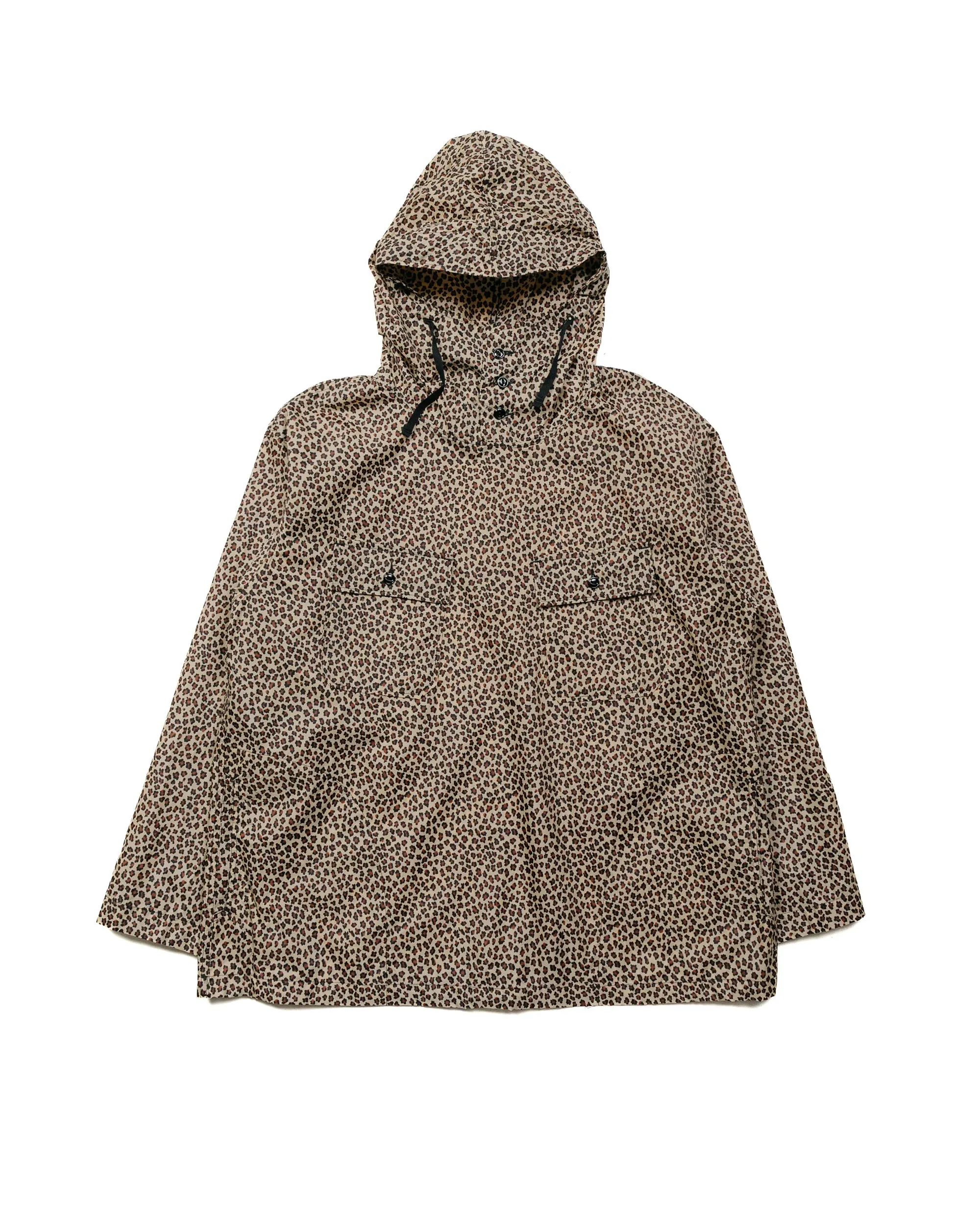 Engineered Garments Cagoule Shirt Khaki Nylon Leopard Print