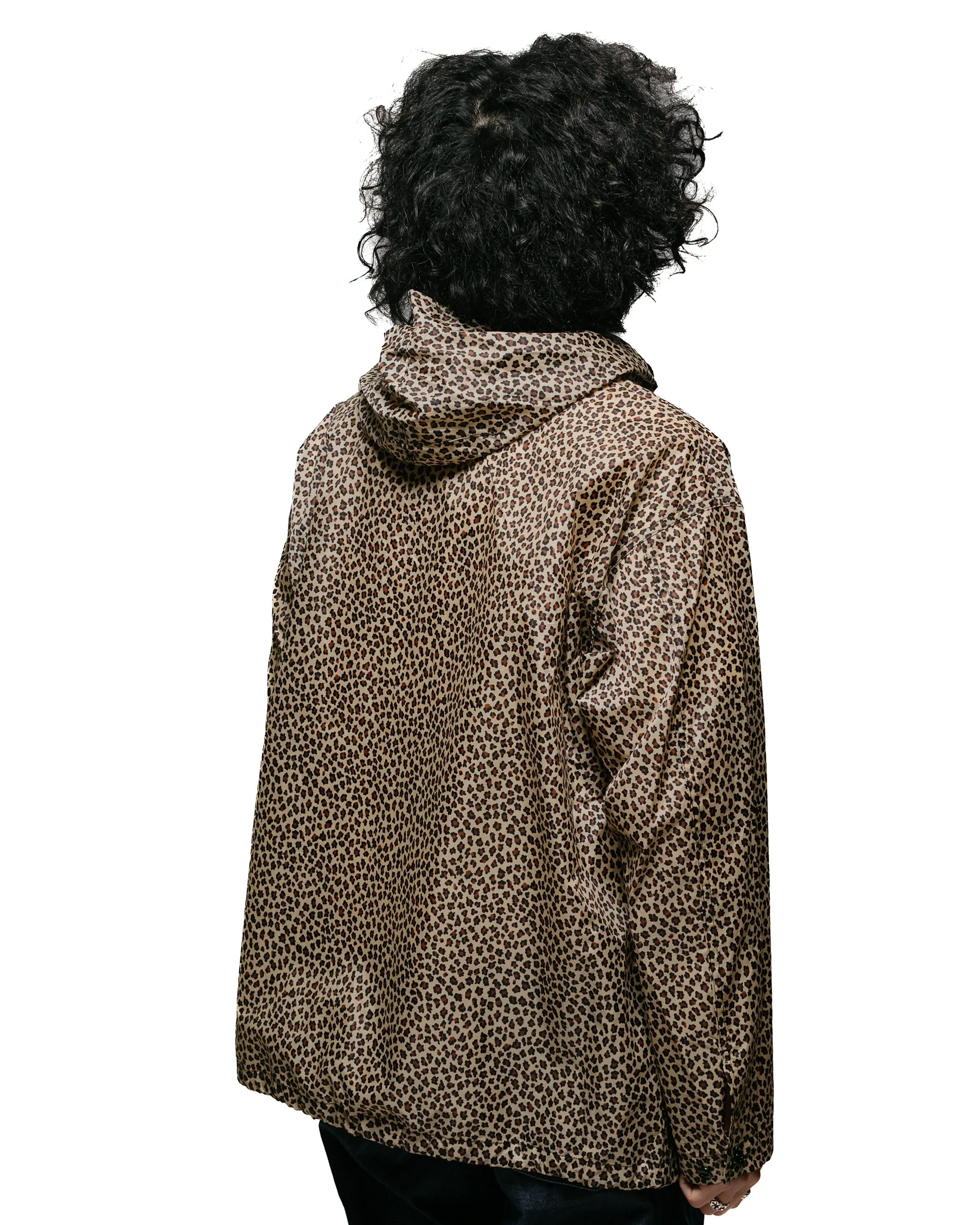 Engineered Garments Cagoule Shirt Khaki Nylon Leopard Print