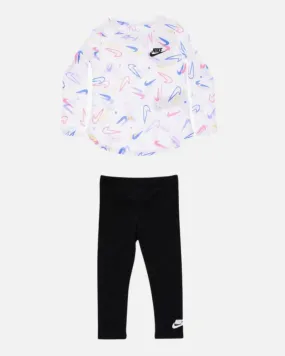 Ensemble T-shirt/Legging Nike Enfant - Blanc/Noir