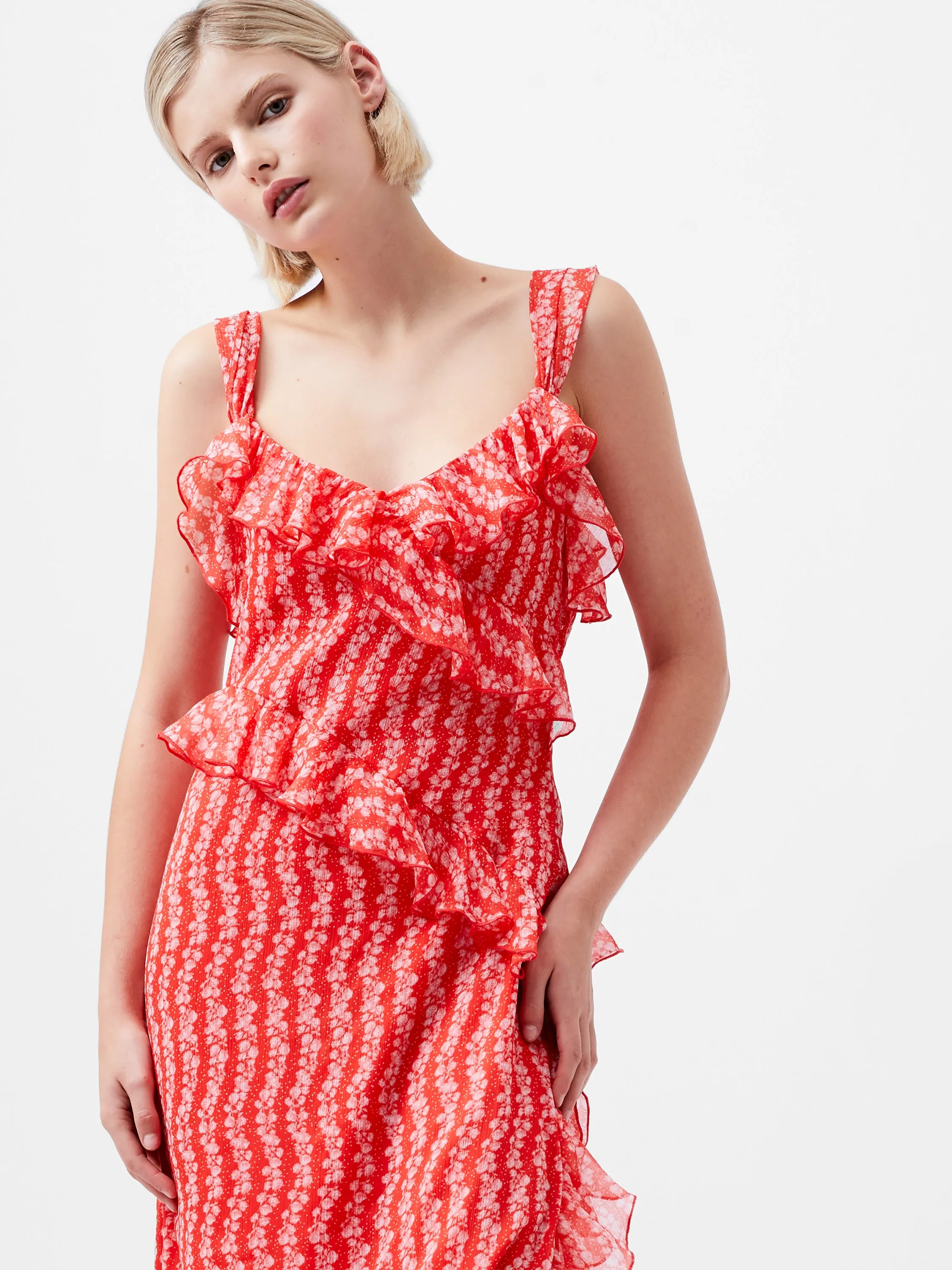 Frances Crinkle Ruffle Dress