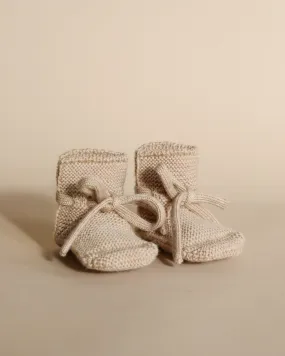 Handmade Merino Wool Booties - Sand