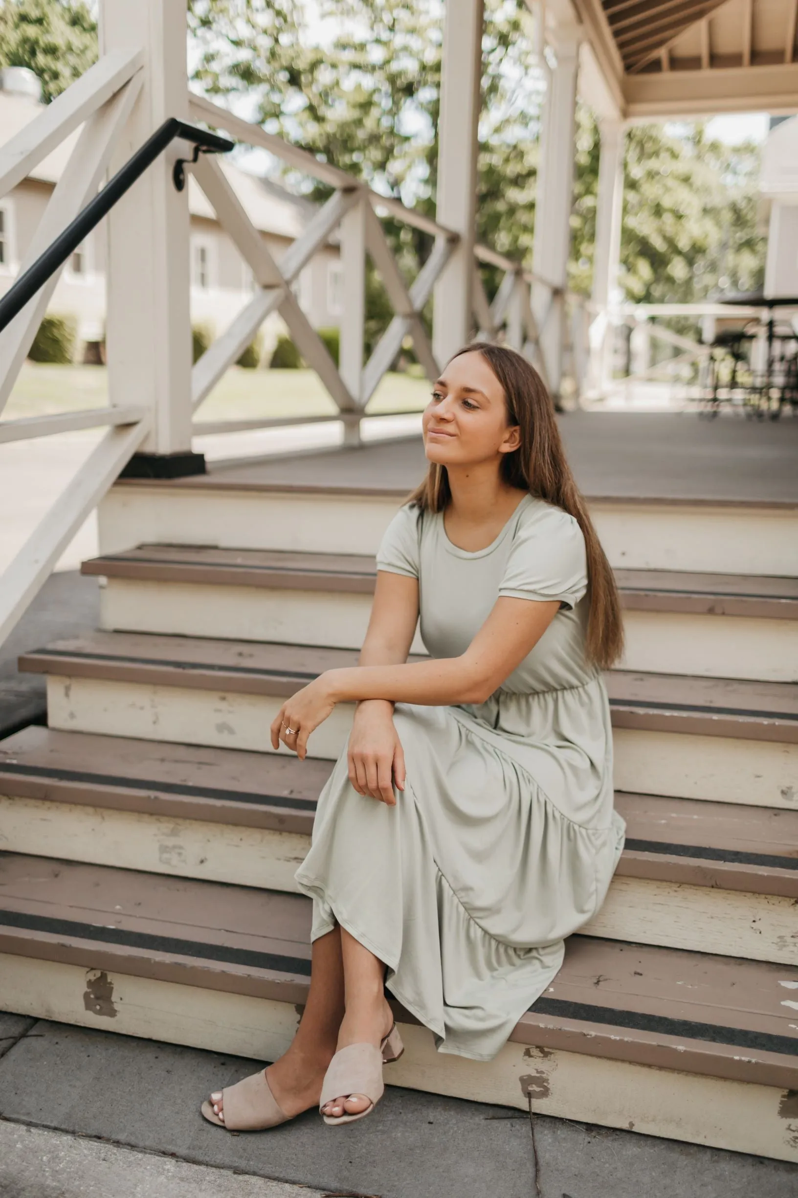 Hannah Midi Dress in Sage