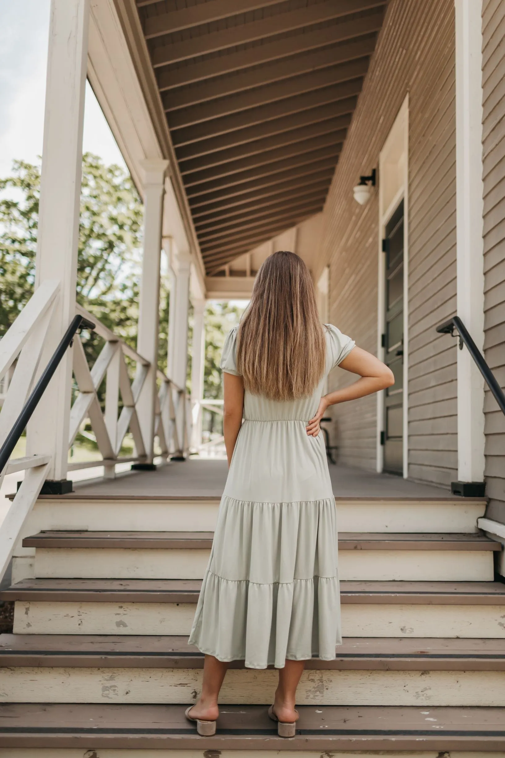 Hannah Midi Dress in Sage