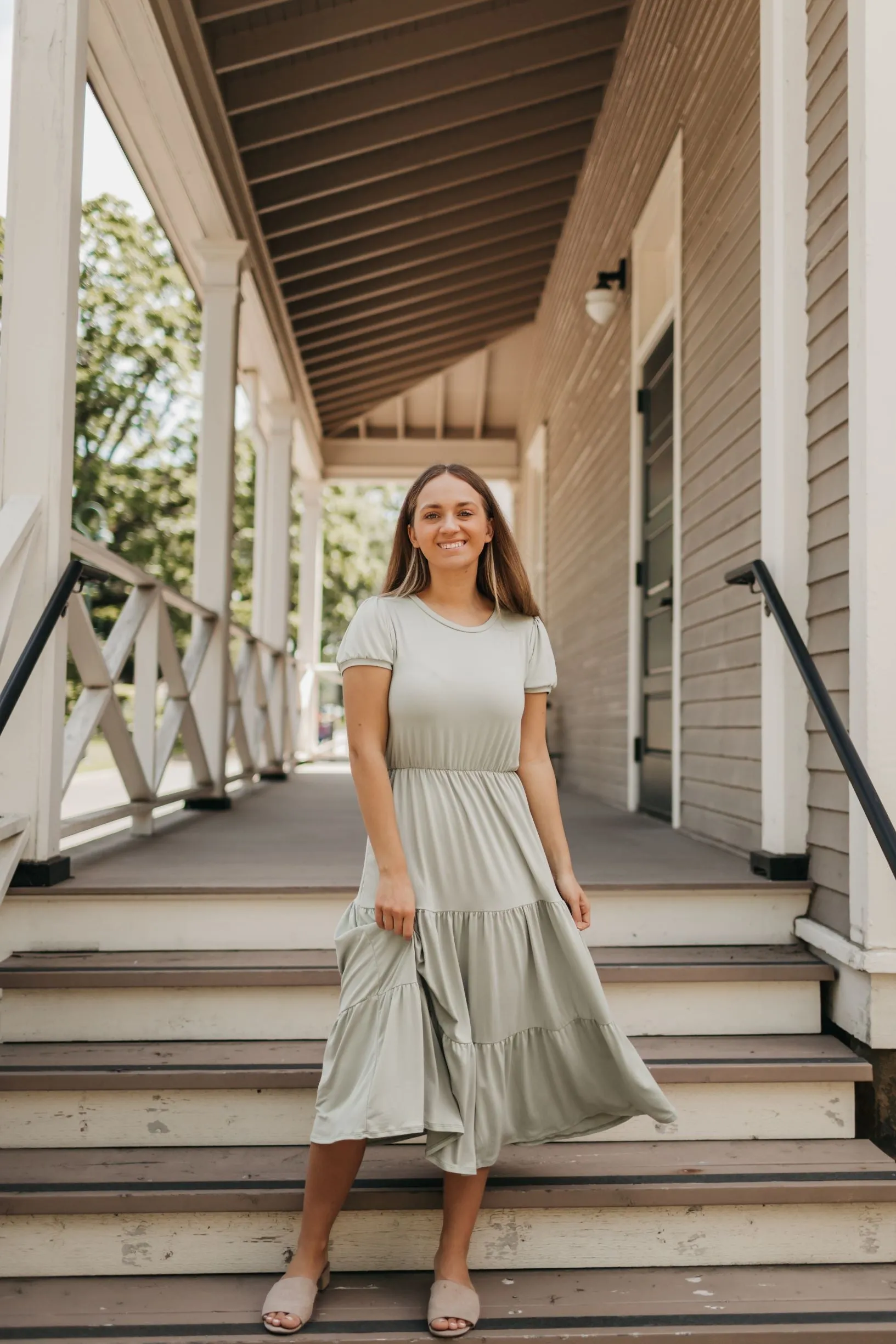 Hannah Midi Dress in Sage