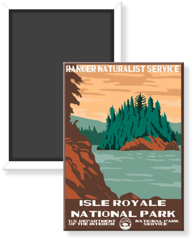 Isle Royale National Park WPA Style Magnet