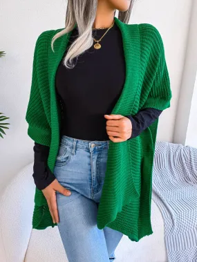 Lapel Half-Sleeved Sweater Cardigan