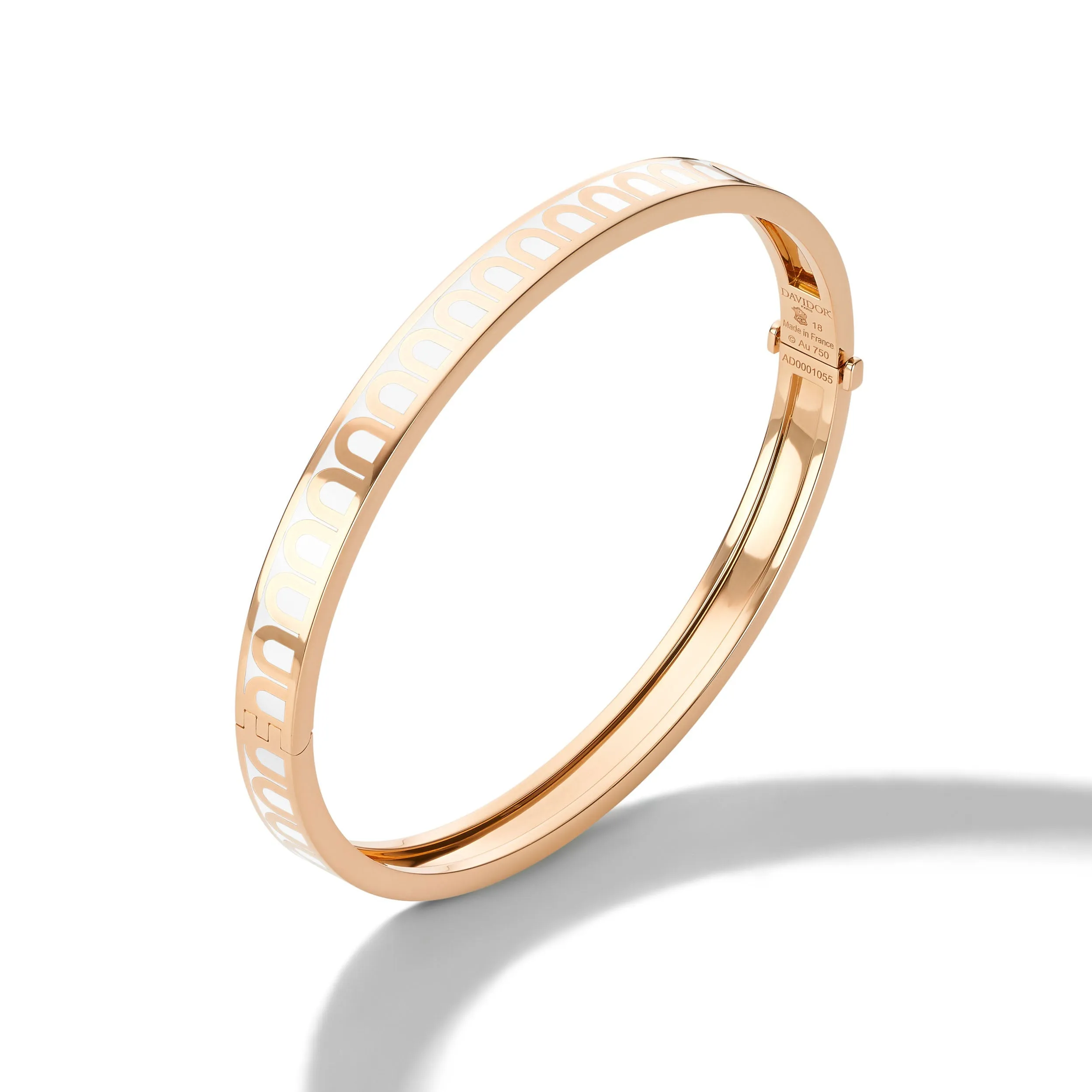 L'Arc de DAVIDOR Bangle PM, 18k Rose Gold with Lacquered Ceramic