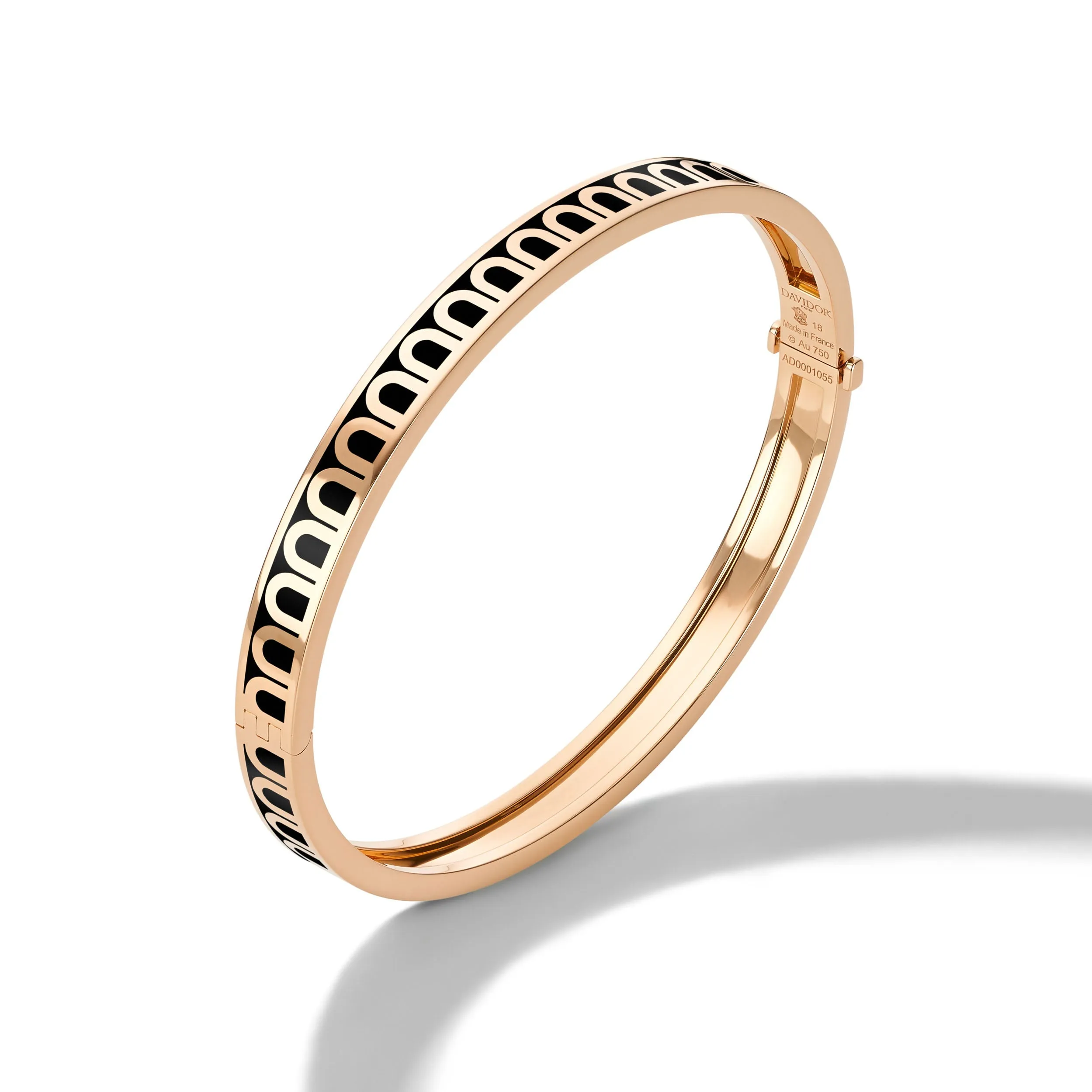 L'Arc de DAVIDOR Bangle PM, 18k Rose Gold with Lacquered Ceramic